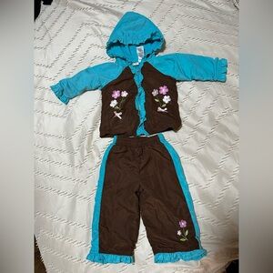 Vintage Cradle Togs Baby Girl 2-Piece Jacket & Pants Set | 12M | Floral Y2K